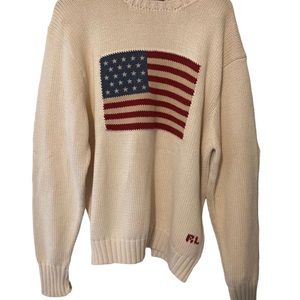 Vintage Iconic American flag sweater Polo by Ralph Lauren.